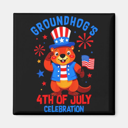 Murmeltiere 4. Juli Feier Patriotischer Ameri Magnet (Vorne)