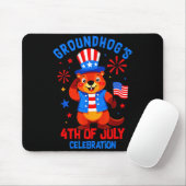 Murmeltiere 4. Juli Feier Patriotischer Ameri Mousepad (Mit Mouse)