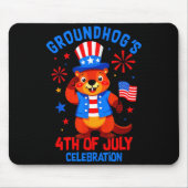 Murmeltiere 4. Juli Feier Patriotischer Ameri Mousepad (Vorne)