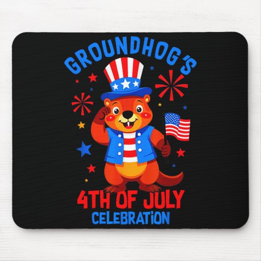 Murmeltiere 4. Juli Feier Patriotischer Ameri Mousepad (Vorne)