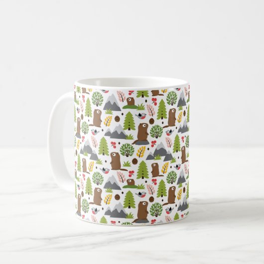 Murmeltiere auf einer Gebirgslichtung Kaffeetasse (Vorderseite Links)