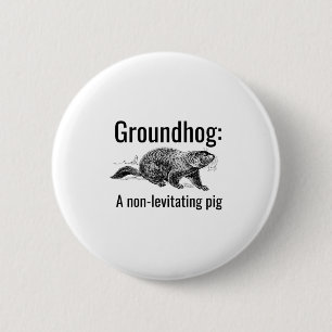 Murmeltiere Ein Nicht-Schwebendes Schwein Lustiger Button