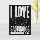 Murmeltiere I Love Groundhog Day _2 Karte (Gelbe Blume)