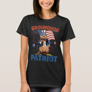 Murmeltiere Patriot Amerikanische Flagge 4. Juli F T-Shirt