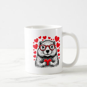 Murmeltiere Rotes Herz Form Valentinstag Tier Lieb Kaffeetasse