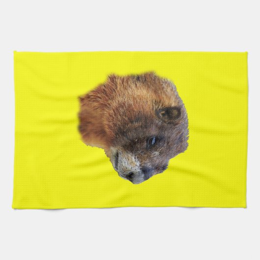 Murmeltierporträt Geschirrtuch (Horizontal)