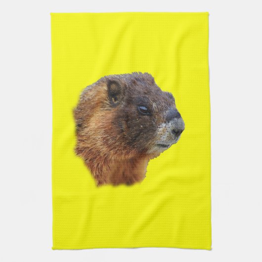 Murmeltierporträt Geschirrtuch (Vertikal)