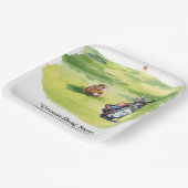 Murmeltiers Golfspieler Wintergolf Feiertag Pappteller (Gewinkelt)