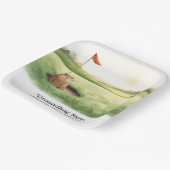 Murmeltiers Golfspieler Wintergolf Feiertag Pappteller (Gewinkelt)