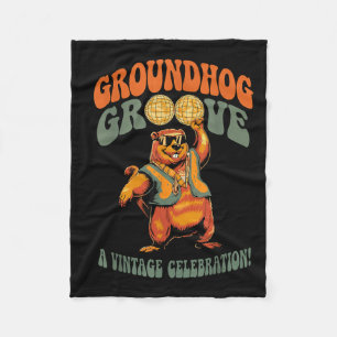 Murmeltiers Groove Lustiges Vintage Disco Murmelti Fleecedecke