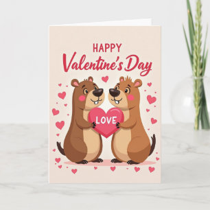 Murmeltiers Liebes Valentinskarte Karte