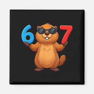 Murmeltiers Sechs Sieben Tropf 67 Meme Lustig 6-7 Magnet