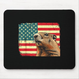 Murmeltiers Tag Dekorationen 2025 US-Flagge Murmel Mousepad