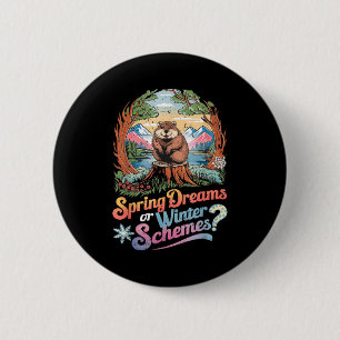 Murmeltiers-Tag-Design Süßes Murmeltier Button