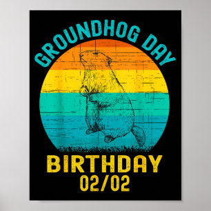 Murmeltiers Tag Geburtstag 2. Februar Lustiger Geb Poster