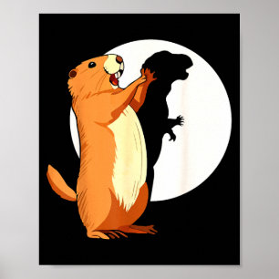 Murmeltierschatten-Dinosaurier-Lustige-Puppe-Frohe Poster