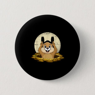 Murmeltierschatten Lustige Puppe Froher Murmeltier Button