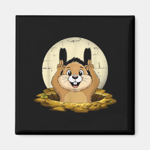 Murmeltierschatten Lustige Puppe Froher Murmeltier Magnet