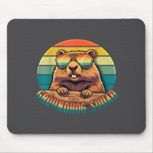 Murmeltiersquad Retro Frohes Murmeltier Tag Vintag Mousepad