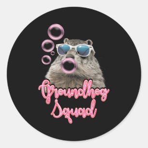 Murmeltiersquad Sungles Bubble Gum 2. Feb für Mädc Runder Aufkleber