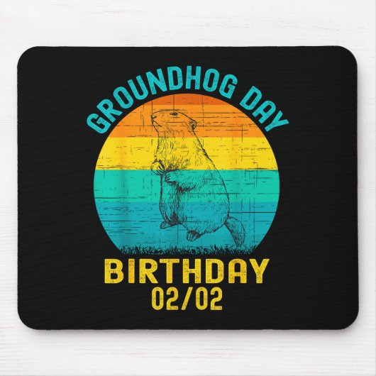 Murmeltiertag Geburtstag 2. Februar Lustiger Gebur Mousepad (Vorne)