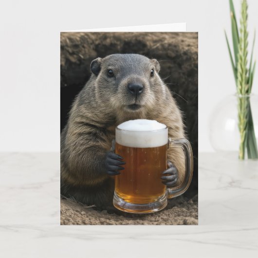 Murmeltiertag mit Bierkrug Karte (Vorderseite)