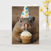 Murmeltiertag mit Cupcake Karte (Gelbe Blume)