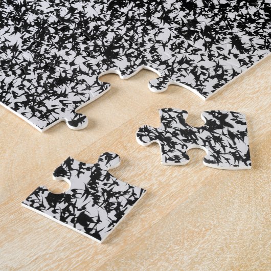 Murmuration Schwarzweiss-Puzzlespiel Puzzle (Seite)