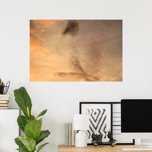 Murmuration von Starling Print Poster (Heimbüro)