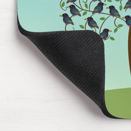 Murmuration von Starlings Mousepad (Ecke)