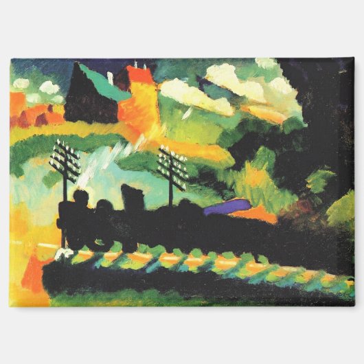 Murnau: Ansicht mit Eisenbahn und Schloss, Magnet (Vorderseite)