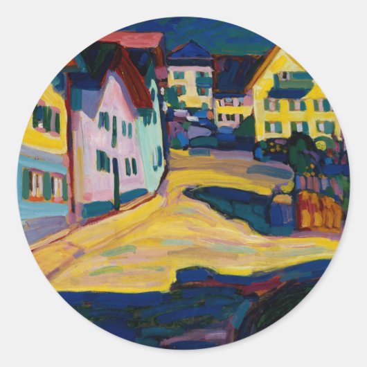 Murnau Burggrabenstrasse 1 - Wassily Kandinsky Runder Aufkleber (Vorderseite)
