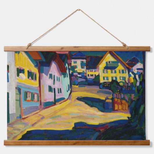 Murnau Burggrabenstrasse 1 - Wassily Kandinsky Wandteppich Mit Holzrahmen (Vorne)