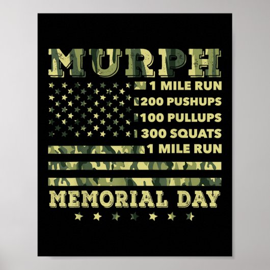 Murph 2021 Workout Challenge American Memorial Poster (Vorne)