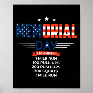 Murph 2023 Memorial Day Workout patriotisches WOD- Poster