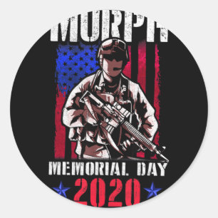 Murph 2023 Workout Challenge Amerikanischer Memori Runder Aufkleber