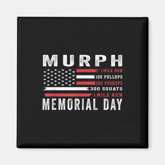 Murph Challenge American Memorial Day Workout Gym Magnet (Vorne)