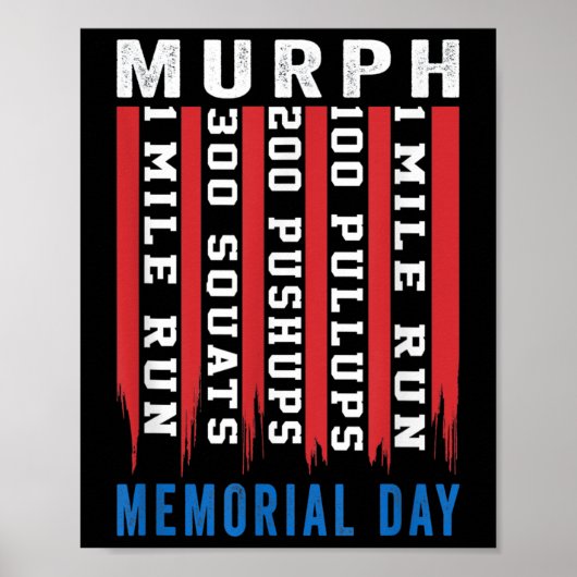 Murph Challenge American Memorial Day Workout Gym Poster (Vorne)