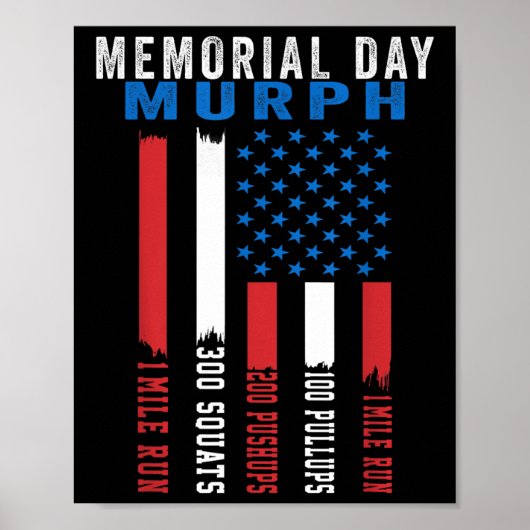 Murph Challenge American Memorial Day Workout Gym Poster (Vorne)