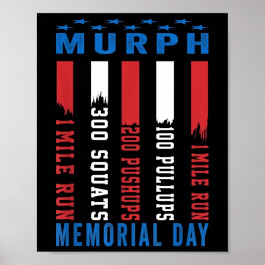 Murph Challenge American Memorial Day Workout Poster (Vorne)
