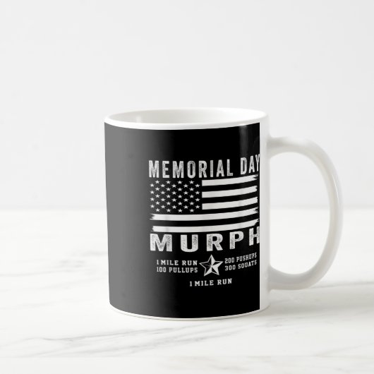 Murph Challenge Memorial Day Workout Gym Us Flag Kaffeetasse (Rechts)