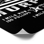 Murph Challenge Memorial Day Workout Gym Us Flag Poster (Ecke)