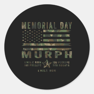 Murph Challenge Memorial Day Workout Gym Us Runder Aufkleber
