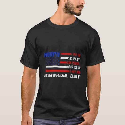 Murph Challenge Memorial Day Workout Wod American T-Shirt (Vorderseite)