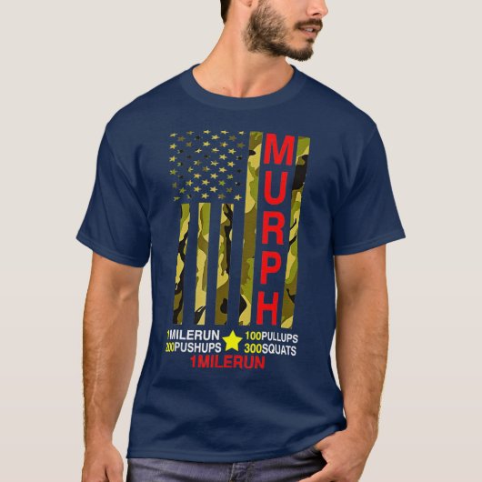 Murph Challenge Memorial Day Workout WOD Camouflag T-Shirt (Vorderseite)