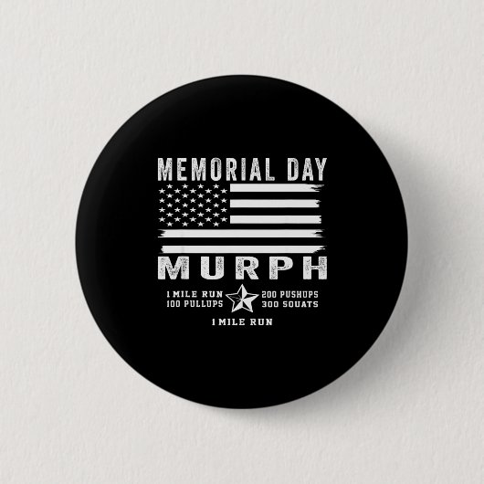 Murph-Herausforderung Memorial Day Workout Gym US- Button (Vorderseite)