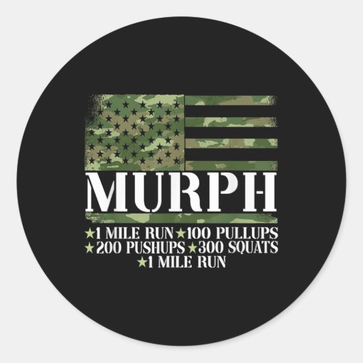 Murph Memorial Day Workout Runder Aufkleber (Vorderseite)