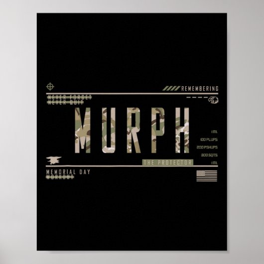 Murph Memorial Day Workout WOD Militär Wor Murph Poster (Vorne)