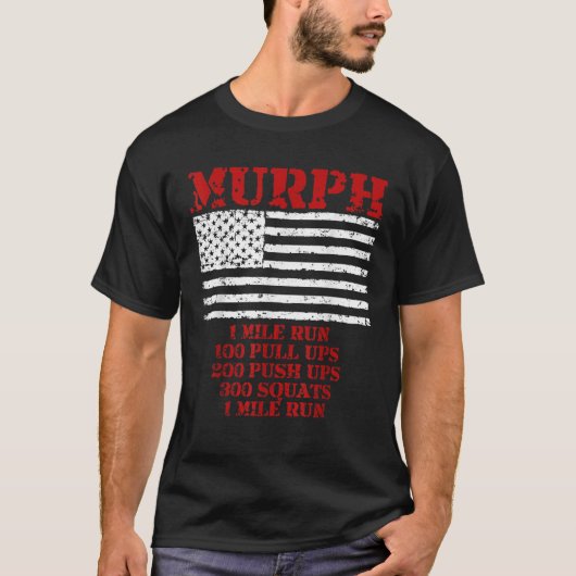 Murph Workout Übung Challenge Patriotic WOD Gif T-Shirt (Vorderseite)