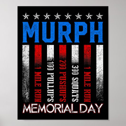 Murph Workout Übungsaufgabe Herausforderung Murph Poster (Vorne)